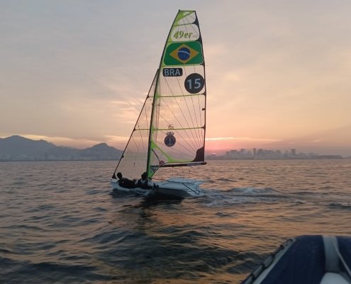 Dupla Gabriel Simões e Marco Grael (RYC) em treinamento. Foto: Arquivo pessoal